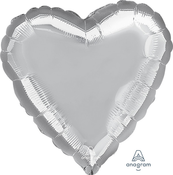 28"A Heart Silver flat (5 count)