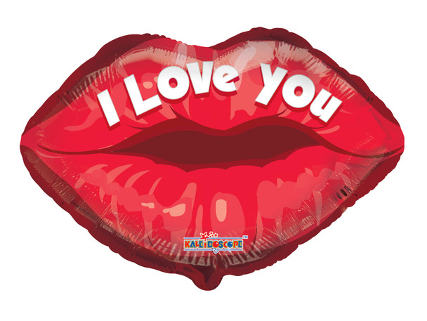 18"K I Love You Lips flat (10 count)