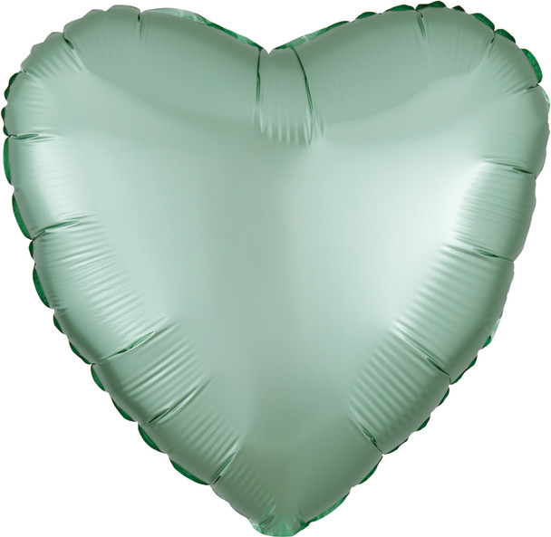 18"A Heart Satin Luxe Mint Green flat (10 count)