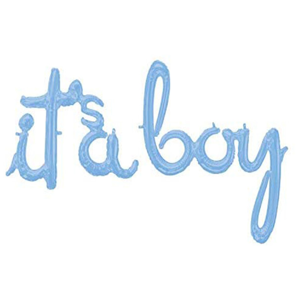 27"A It's A Boy phrase Pastel Blue Pkg (1 count)