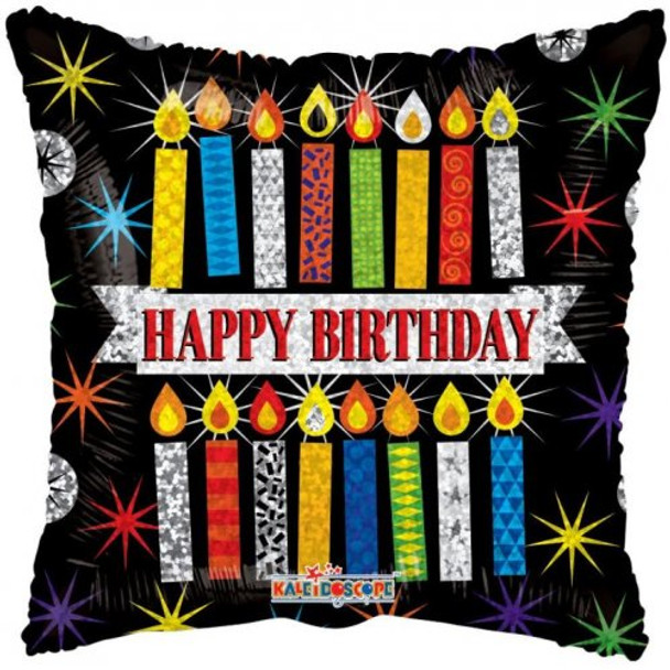 18"K Happy Birthday Pattern Candles Holographic Pkg (10 count)