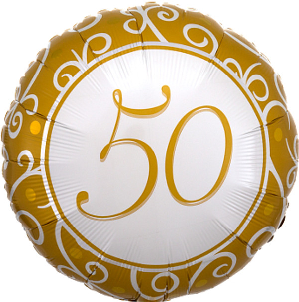 18"A 50th Anniversary / Birthday Gold PKG (3 COUNT)