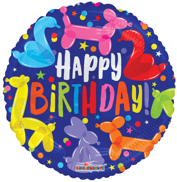 18"K Happy Birthday Balloon Animals (10 count)