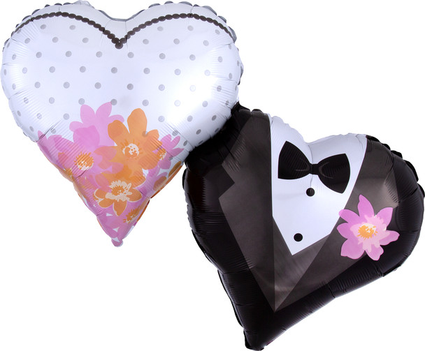 30"A Wedding Couple Hearts Pkg (5 count)