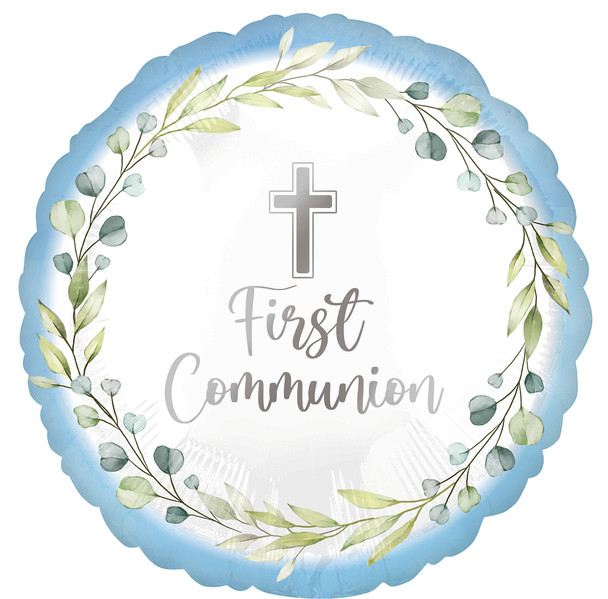 18"A My First Communion Blue Pkg (5 count)