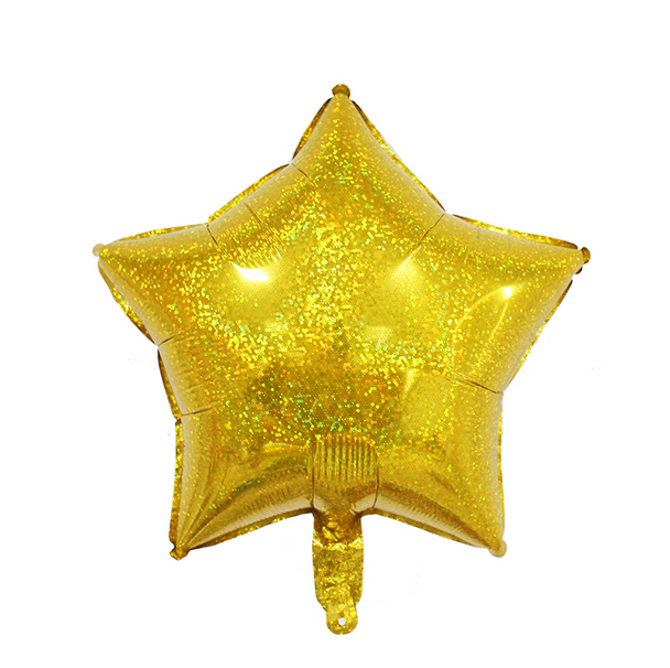 18"B Star Holographic Gold flat (10 count)