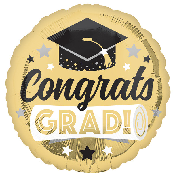 18"A Congrats Grad Shiny Gold  (10 count)