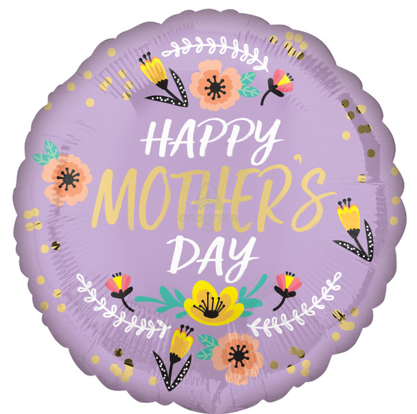18"A Happy Mother's Day Lavender and Floral (10 count)
