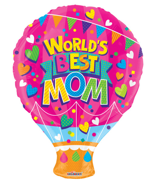 18"K World's Best Mom Hot Air Balloon Pkg (10 count)