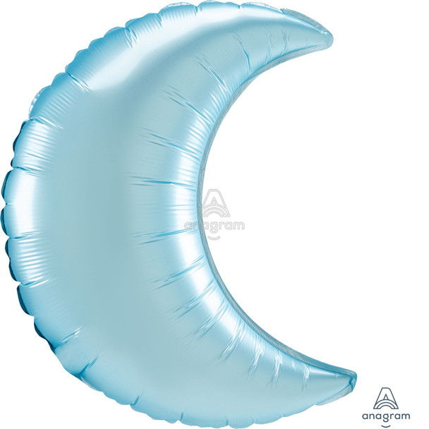 35"A Crescent Moon Satin Pastel Blue flat (3 count)