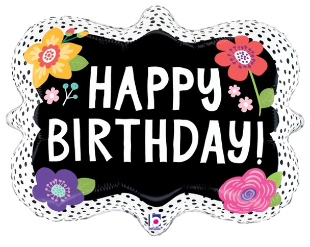 30"S Happy Birthday Flower Dots Marque Pkg (5 count)