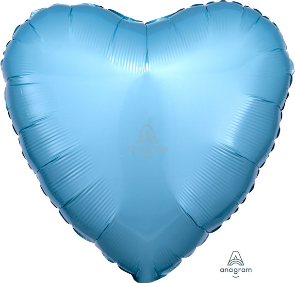 18"A Heart Metallic Pearl Pastel Blue flat (10 count)