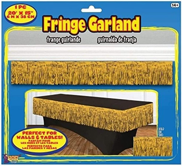 Fringe Garland 20' x 15" Gold Pkg (1 count)