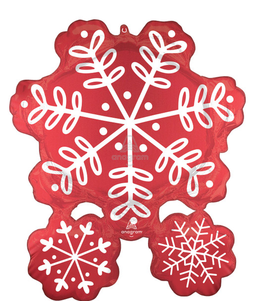 31"A Snowflake Red Nordic Satin Pkg (5 count)