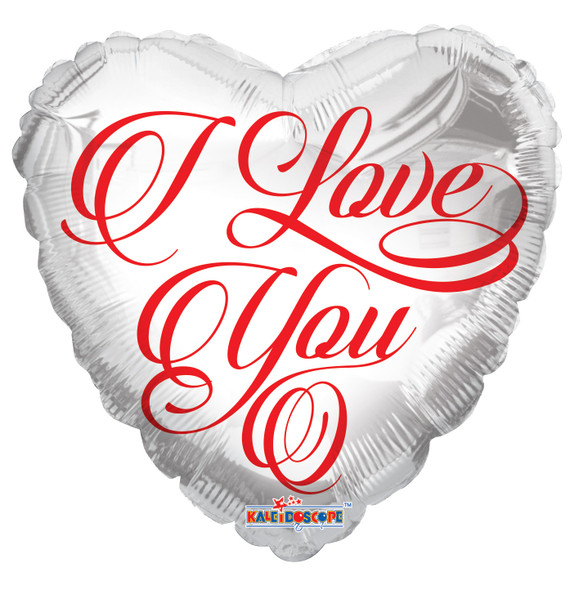 18"K I Love You White flat (10 count)