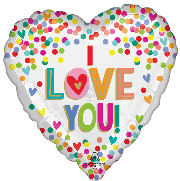 18"A I Love You Rainbow Dots Pkg (5 count)