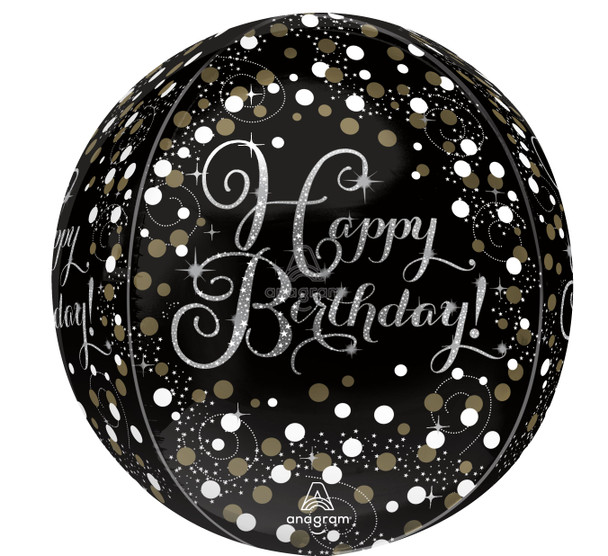 16"A Happy Birthday Sparkling Orbz Pkg (5 count)