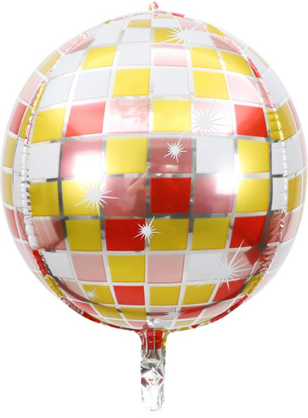 16"B Disco Ball Red/Yellow Sphere flat (5 count)