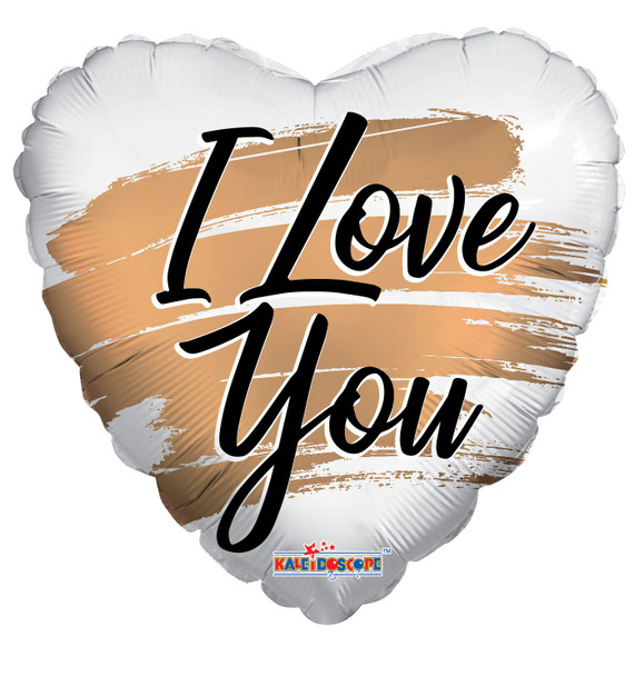 18"C I Love You Gold Brush flat (10 count)