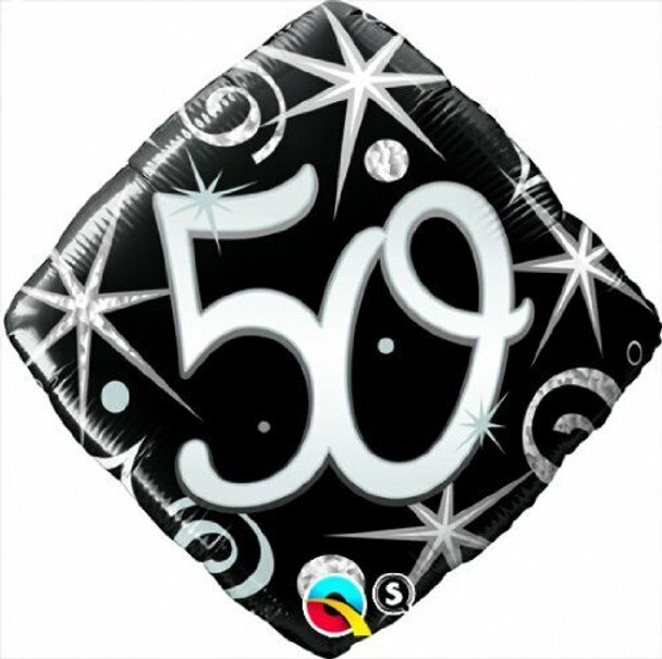 18"Q Happy Birthday Elegant Sparkles & Swirls 50th (10 count)