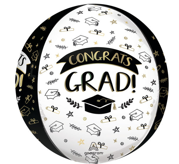 16"A  Congrats Grad Sketched Icons Orbz Pkg (5 count)