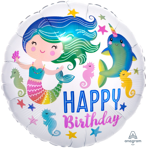 18"A Happy Birthday Mermaid Colorful Pkg (5 count)