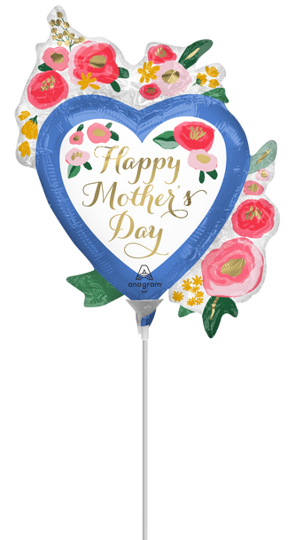 9"A Happy Mother's Day Floral Heart Air-Fill Only (10 count)