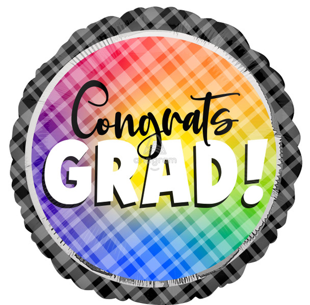 18"A Congrats Grad Checks flat (10 count)