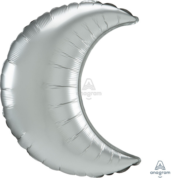 17"A Crescent Moon Platinum Silver flat (5 count)