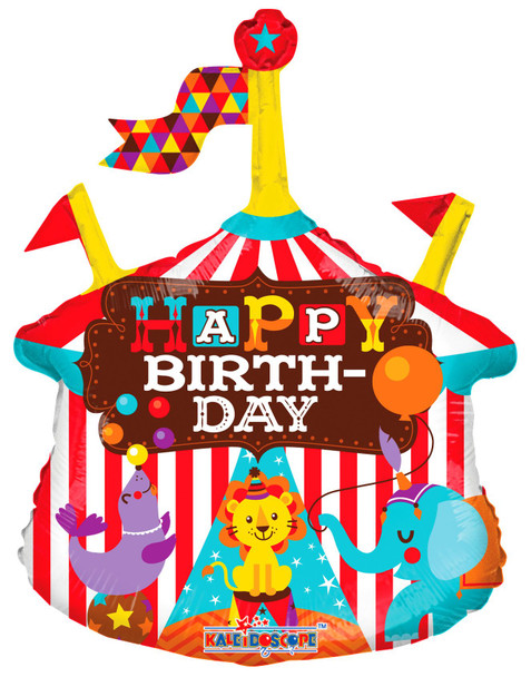 14"K Happy Birthday Circus Carnival Tent Air Filled (10 count)