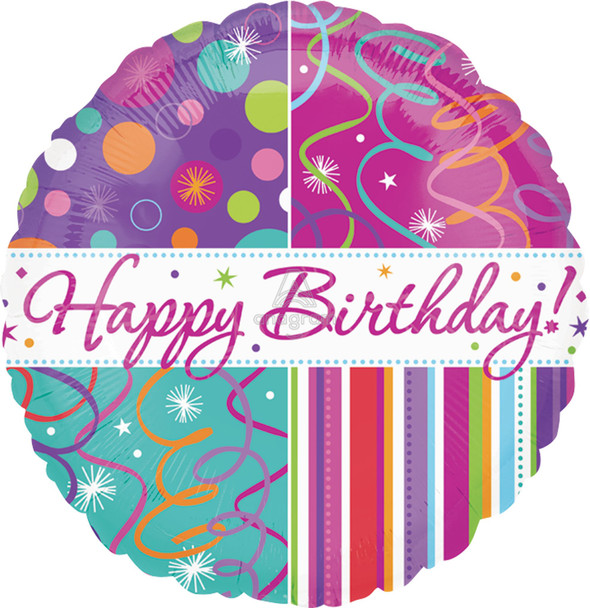 18"A Happy Birthday Streamers flat (10 count)