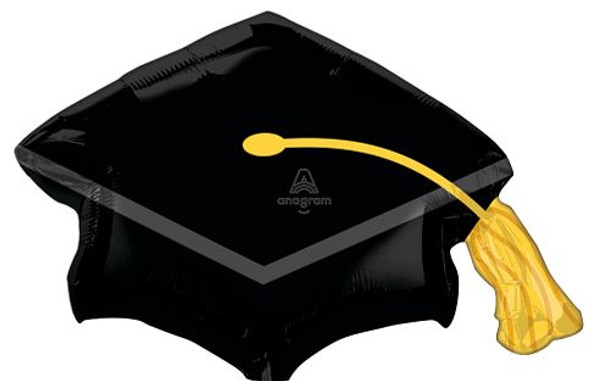 31"A Grad Cap Black Pkg (5 count)