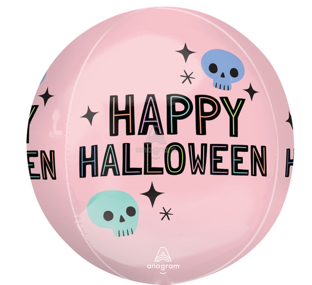16"A Happy Halloween Pastel Skulls Orbz Pkg (5 count)