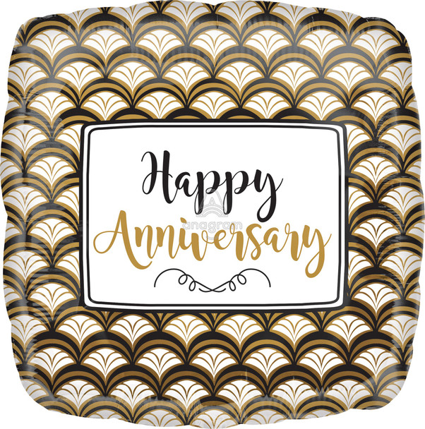 18"A Happy Anniversary Celebration Gold flat (10 count)