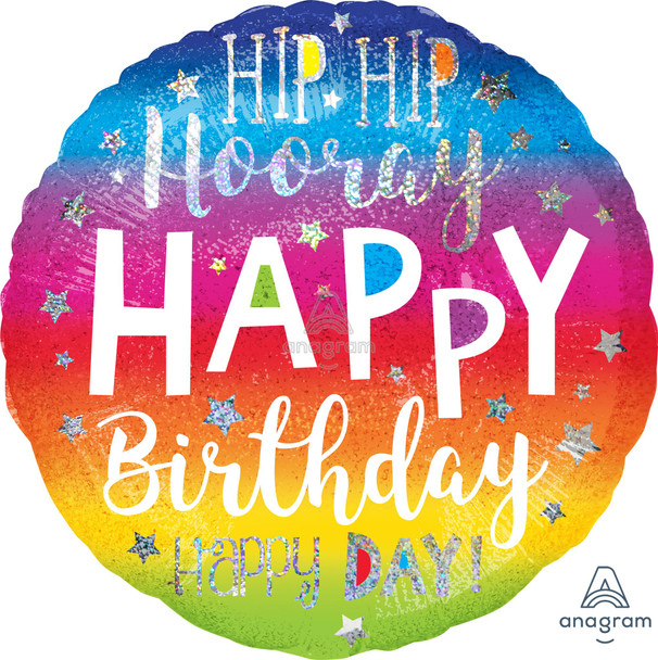 28"A Happy Birthday Hip Hip Hooray Holo Pkg (5 count)