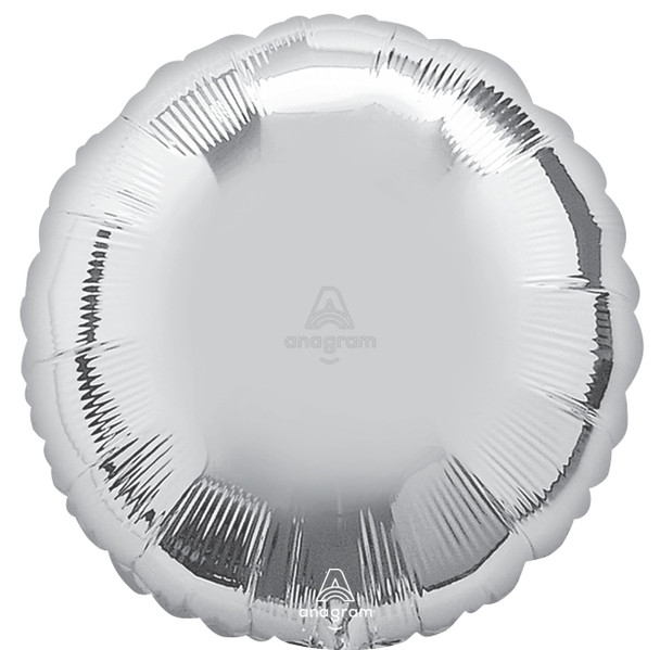 18"A Round Silver Metallic flat (10 count)