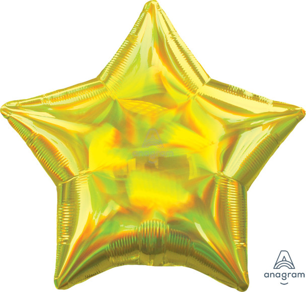 19"A Star Iridescent Yellow Pkg (5 count)