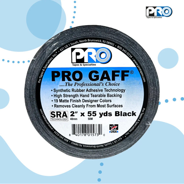 Pro Gaff Tape Black 2" x 55 yds (1 Roll)