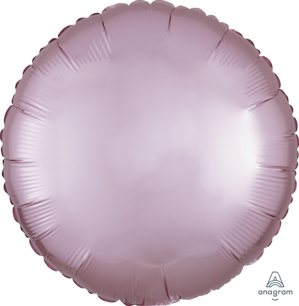 18"A Round Satin Luxe Pastel Pink Pkg (5 count)
