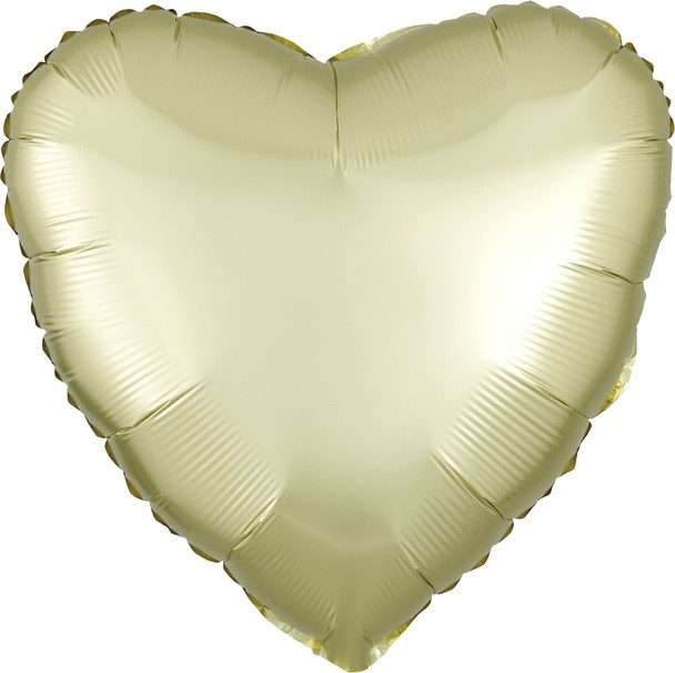 18"A Heart Satin Luxe Pastel Yellow Pkg (5 count)