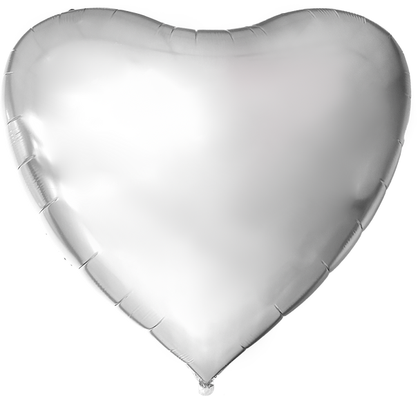 68"B Giant Heart Silver Foil Pkg (1 COUNT)