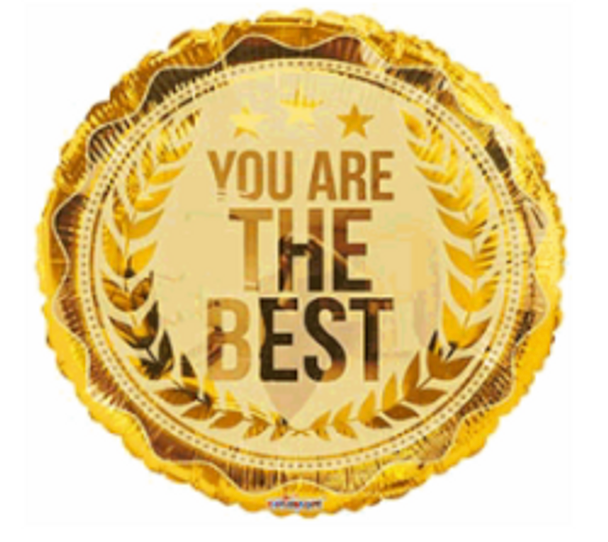 18"K You're The Best Medal flat (10 count)