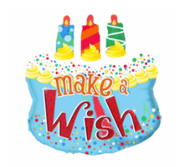 18"K Make A Wish Cake flat (10 count)