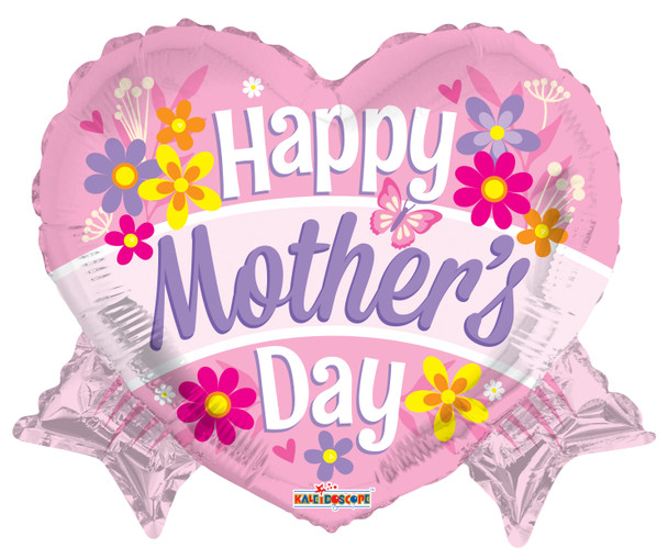 18"K Happy Mother's Day Heart with Banner flat (10 count)