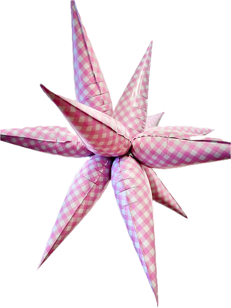 40" Exploding StarBurst Pink Checkered (1 count)