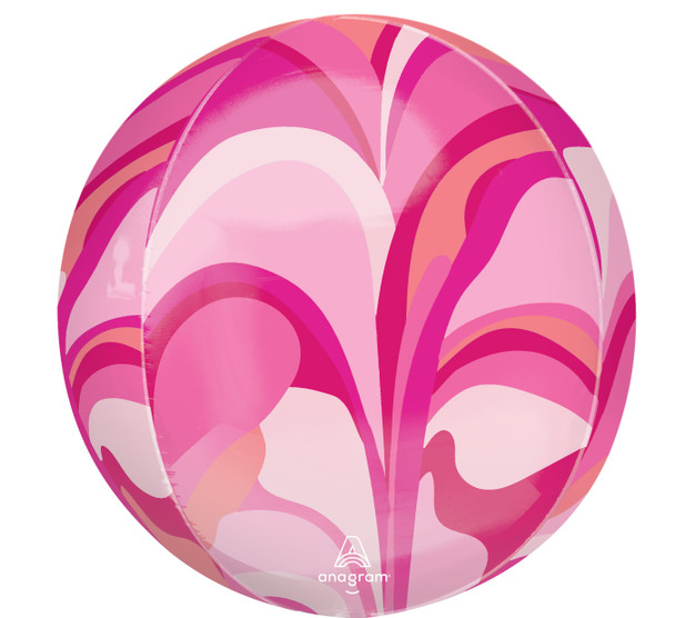 16"A Orbz Macro Marble Pink flat (3 count)