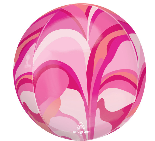 16"A Orbz Macro Marble Pink Pkg (5 count)