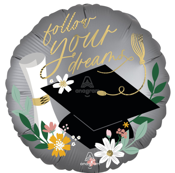 18"A  Follow Your Dreams Grad flat (10 count)