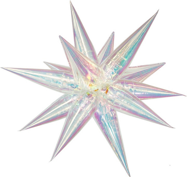 40"B Exploding Stars Iridescent FLAT (1 COUNT)