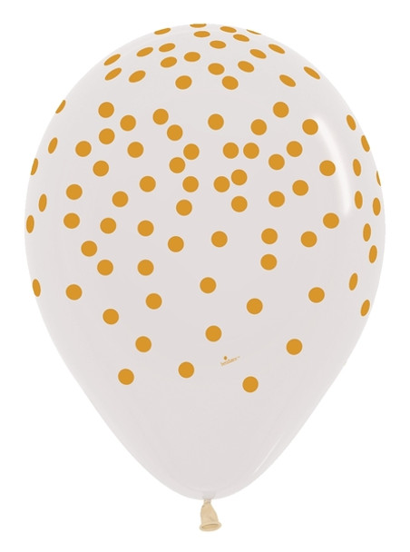 11"S Clear with Gold Confetti Print (50 count)